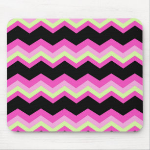 girly pattern zigzag fuchsia hot pink chevron mouse mat