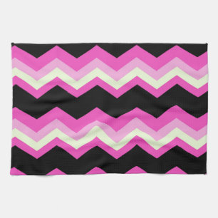 girly pattern zigzag fuchsia hot pink chevron tea towel
