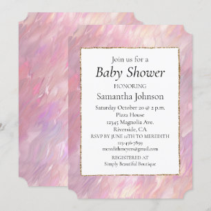 Girly Pearl Pink Blush Baby Shower Invitation