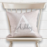 Girly Pearl Sparkle Monogram Name Cushion<br><div class="desc">Elegant Girly Pearl Sequin Sparkle Monogram Name Pillow. This cute, girly pillow can be customized with your initial and first name. You can change the color of the text and font style to further customize the design. Perfect for a girly girl's bedroom! Would you like to see this design on...</div>