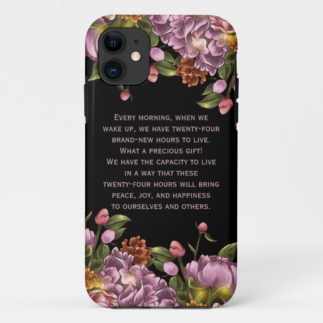 Girly Personalised Pink Peony Floral Case-Mate iPhone Case (Back)
