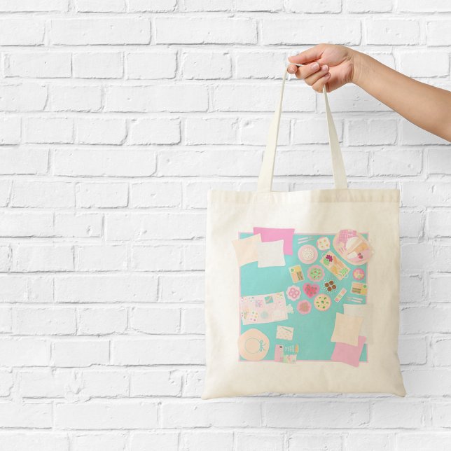Girly Picnic Scene Tote Bag (Creator Uploaded)