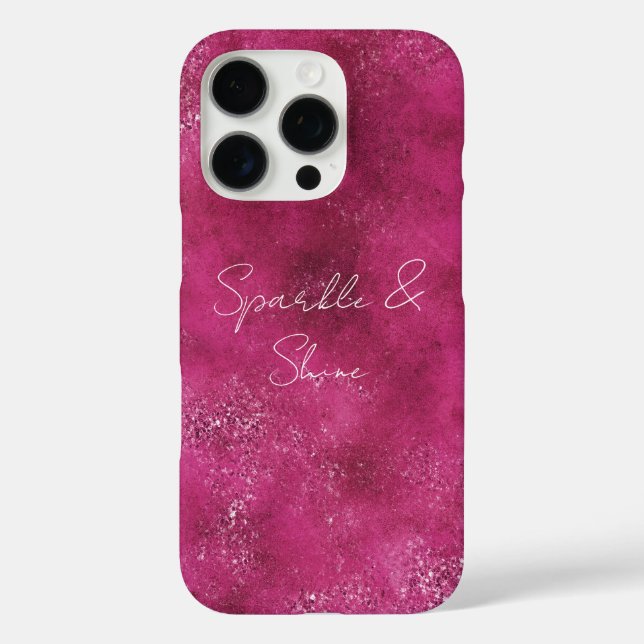 Girly Pink Abstract Glitz Glam Glitter Case-Mate iPhone Case (Back)