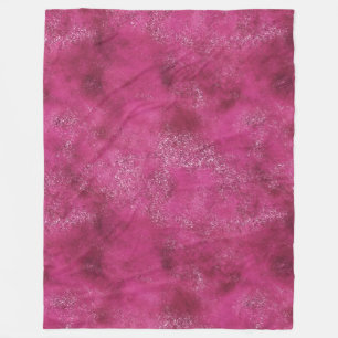 Girly Pink Abstract Glitz Glam Glitter Fleece Blanket