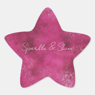 Girly Pink Abstract Glitz Glam Glitter Star Sticker