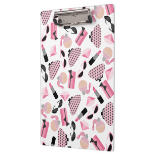 Girly Pink Accessories Pattern Clipboard