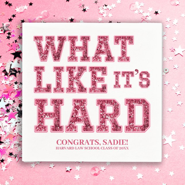 Girly Pink Aesthetic Law School Graduation Decor Napkin (Creator Uploaded)