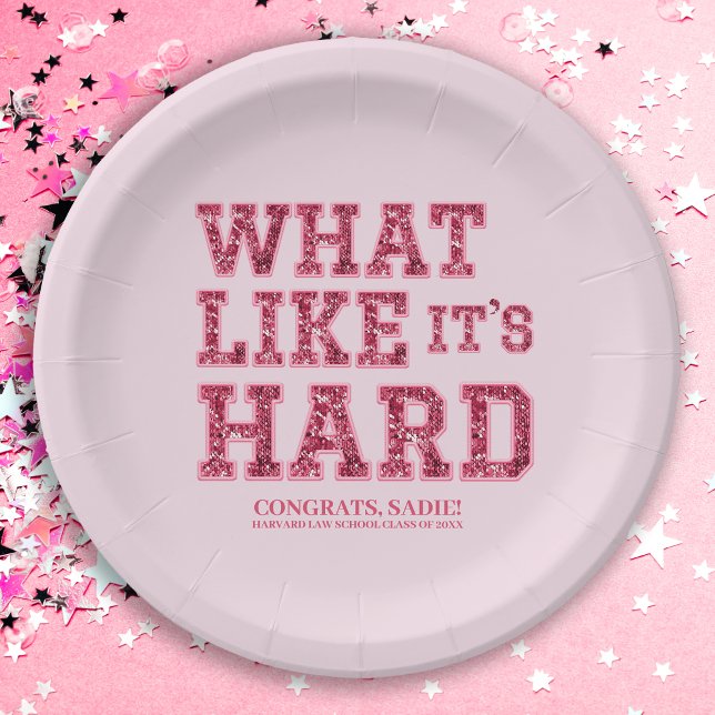 Girly Pink Aesthetic Law School Graduation Decor Paper Plate (Creator Uploaded)