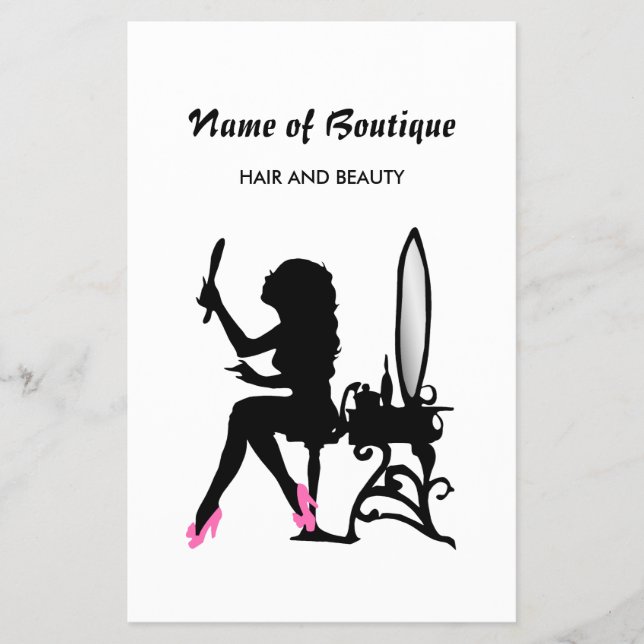 Girly Pink and Black Beauty Boutique Special Event Flyer (Front)