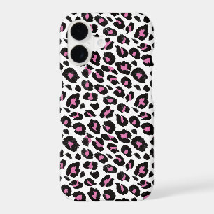 Girly Pink and Black Leopard Print