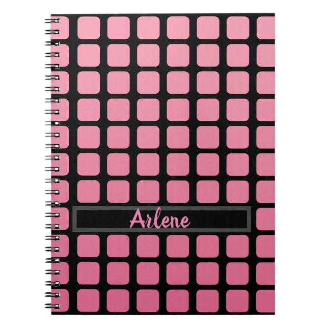 Girly Pink And Black  Notebook (Front)