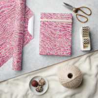Girly Pink and Blush Glitter Zebra