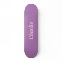 Girly pink and purple personalised name skateboard