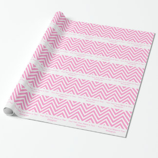 Girly Pink and White Chevron | Personalised Wrapping Paper