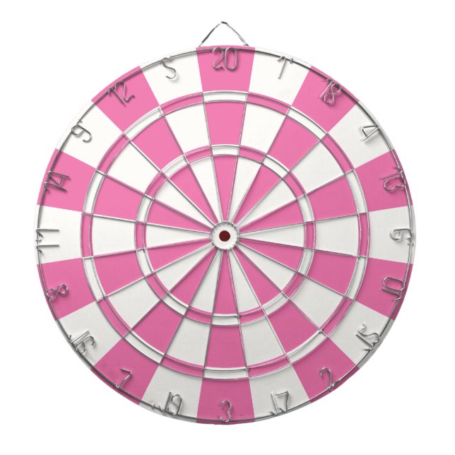 Girly Pink And White Dartboard (Front)