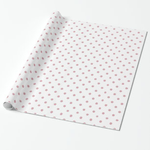 Girly Pink and White Dots Wrapping Paper
