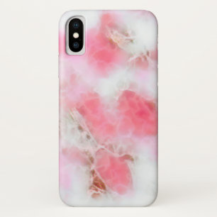 Girly Pink and White Marble Pattern iPhone X Case
