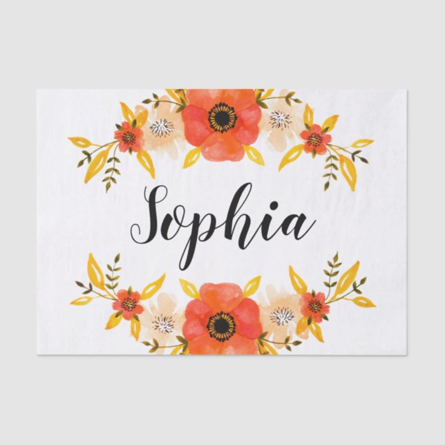 Girly Pink and White Snowflakes Christmas Pattern Tissue Paper (Front)