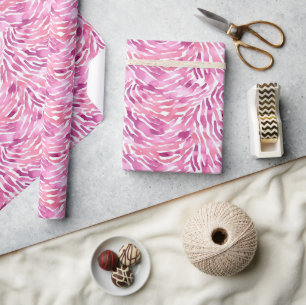 Girly Pink Animal Zebra Print Wrapping Paper