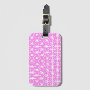 Girly Pink Art Deco Style Triangles Pattern Luggage Tag