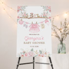 Girly Pink Baby Clothes Floral Clothesline Welcome