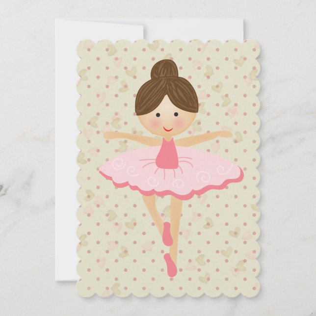 Girly Pink Ballerina Invitation (Front)
