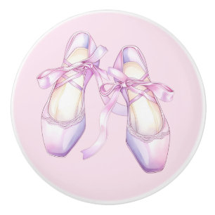Girly Pink Ballet Shoes Ceramic Knob