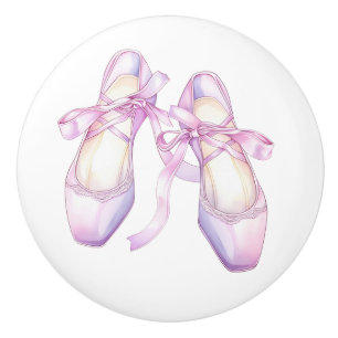 Girly Pink Ballet Shoes Ceramic Knob