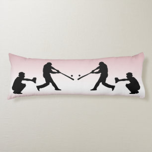 Girly Pink Baseball Play Ball Abstract Body Pillow