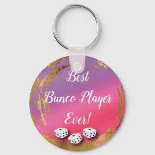 Girly Pink Best Dice Player Bunco Key Ring