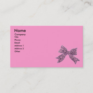 Girly Pink, Black and Bow Business Card