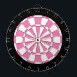Girly Pink Black And White Dartboard<br><div class="desc">Girly Pink Black And White Dart Board</div>