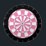 Girly Pink Black And White Dartboard<br><div class="desc">Girly Pink Black And White Dart Board</div>