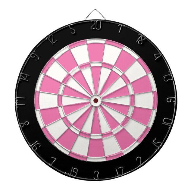 Girly Pink Black And White Dartboard (Front)