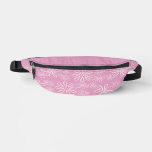 Girly Pink Blush Floral Doodle Pattern Bum Bags