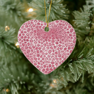 Girly Pink Blush Glitter Leopard Print           Ceramic Tree Decoration