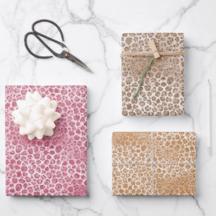 Girly Pink Blush Glitter Leopard Print       Wrapping Paper Sheet