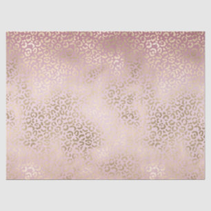 Girly Pink Blush Gold Ombre Leopard Print Tissue Paper