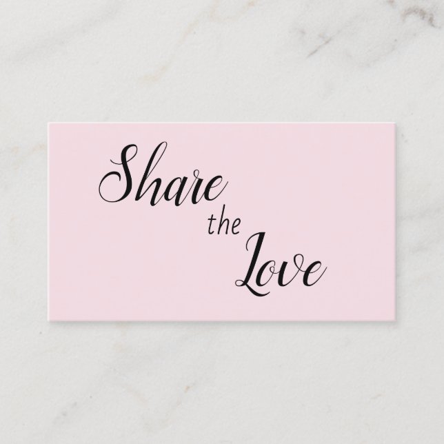 Girly Pink Blush Share the Love Referral Card (Front)