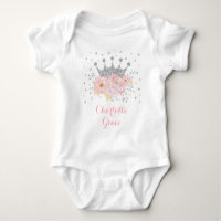 Girly Pink Blush Silver Floral Princess Crown