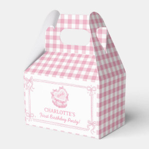 Girly Pink Bow Cake Birthday Favor Box