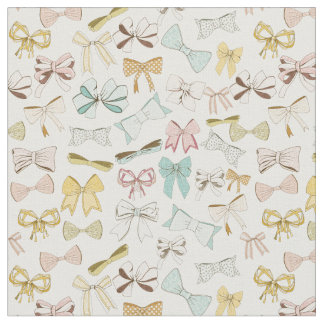 Girly Pink Bows Custom Colour Fabric