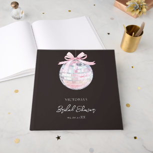 Girly Pink Bows Elegant Bridal Shower Guest Book