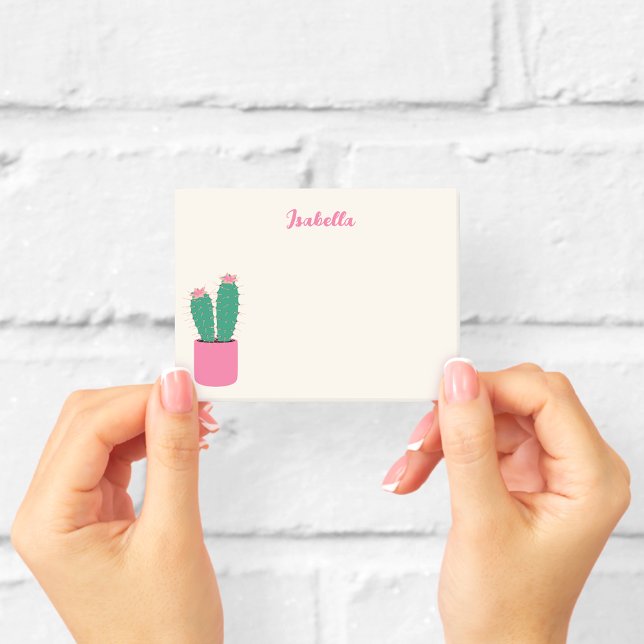 Girly Pink Cactus Houseplant Post-it Notes  (Creator Uploaded)