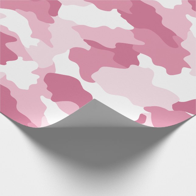 Girly Pink Camouflage Raspberry Pattern Wrapping Paper (Corner)