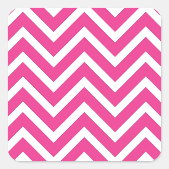 Girly Pink Chevron Pattern Square Sticker (Front)