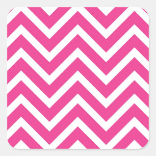 Girly Pink Chevron Pattern Square Sticker