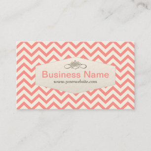 Girly Pink Chevron Stylist Business Card