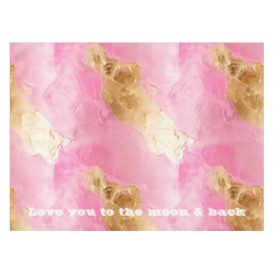 Girly Pink Chic Glam Gold  Tablecloth