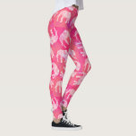 girly pink colourful tribal floral elephant leggings<br><div class="desc">Trendy tribal and floral elephant pattern on a pink brushstrokes background.</div>